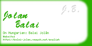 jolan balai business card